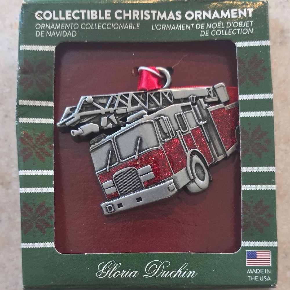 Red Fire Truck Holiday Ornament